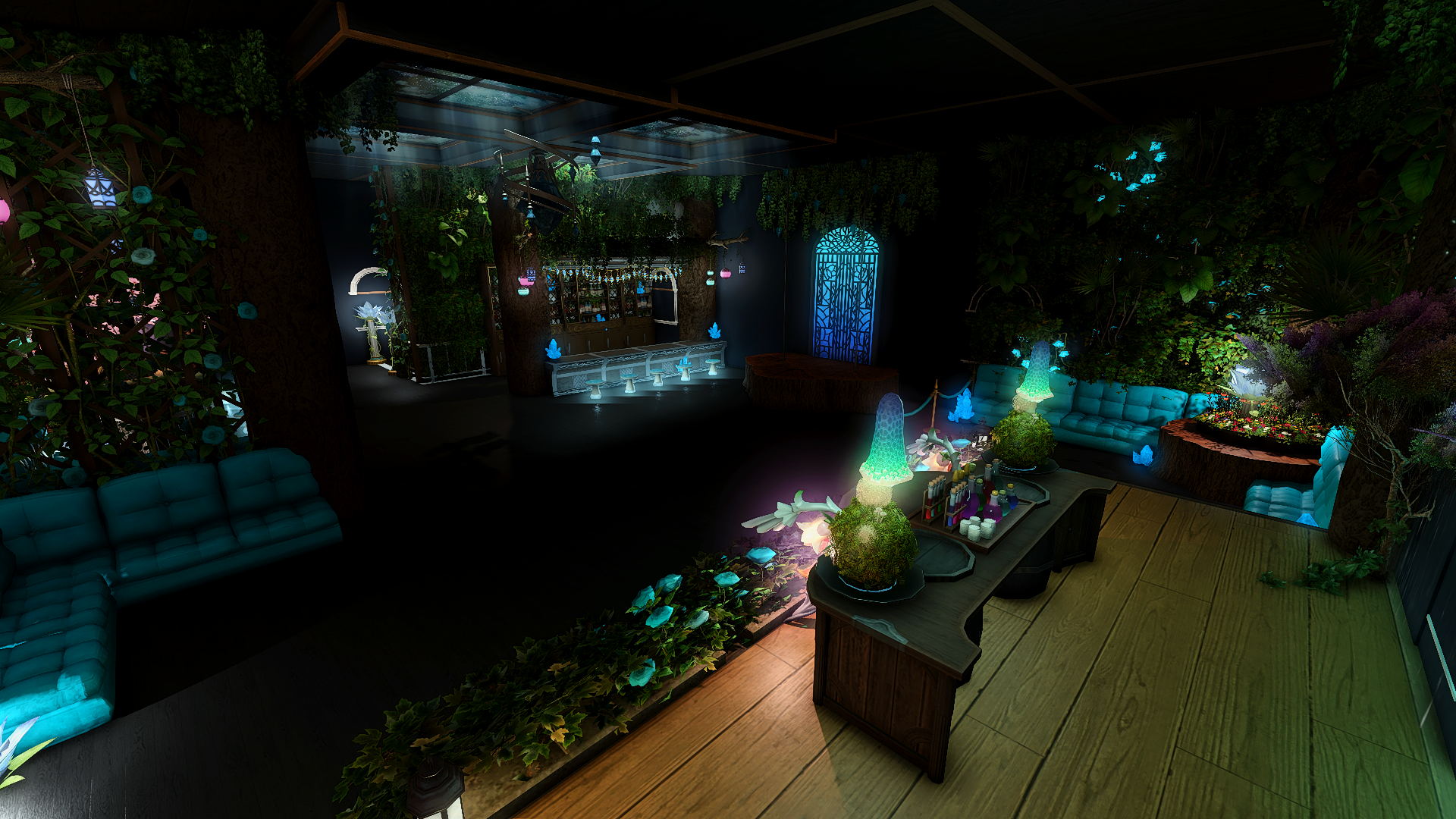 A breathtaking view of the Stardust Grove, showcasing its enchanting forest surroundings.